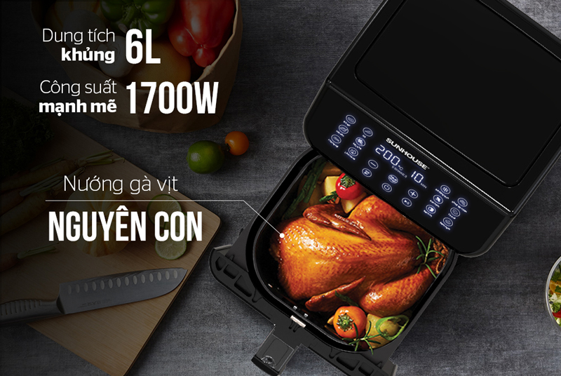 Dung tích lớn thích hợp cho những thức ăn lớn, gà vịt nguyên con 