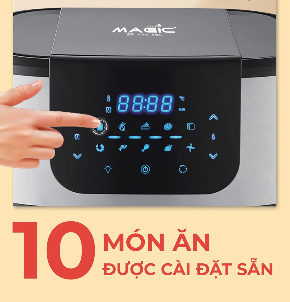 Nồi chiên không dầu kết hợp nướng 13L Magic Eco M13 - Hàng chính hãng