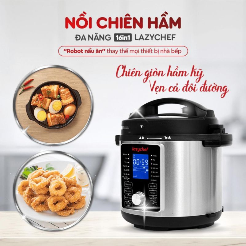 Nồi chiên hầm đa năng Lazychef LC-01NH - Hàng chính hãng