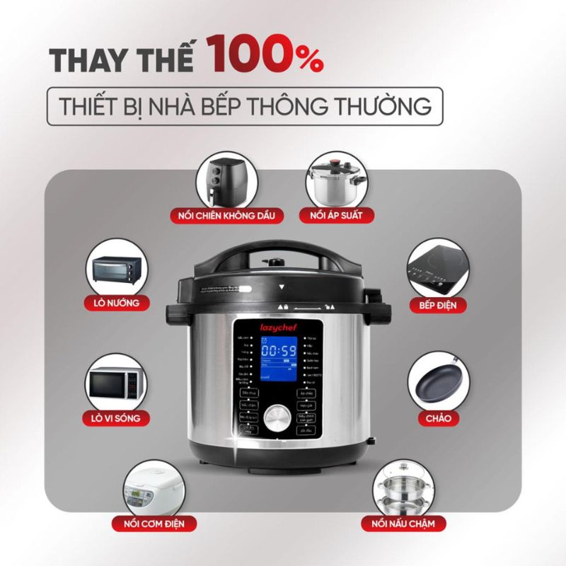 Nồi chiên hầm đa năng Lazychef LC-01NH - Hàng chính hãng