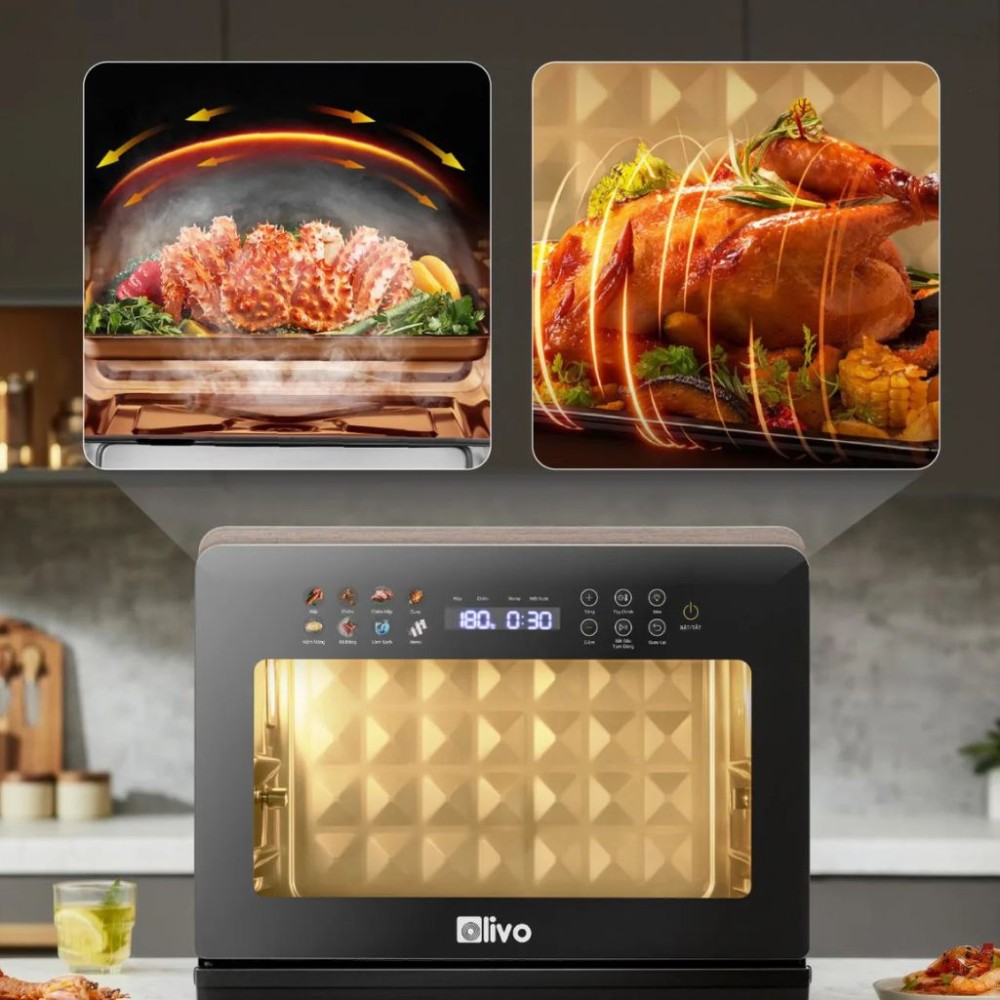 Nồi chiên hấp đa năng Olivo STEAMFRY EXTRA 20L - Hàng chính hãng