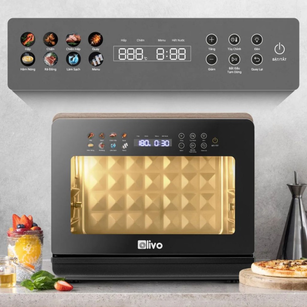 Nồi chiên hấp đa năng Olivo STEAMFRY EXTRA 20L - Hàng chính hãng