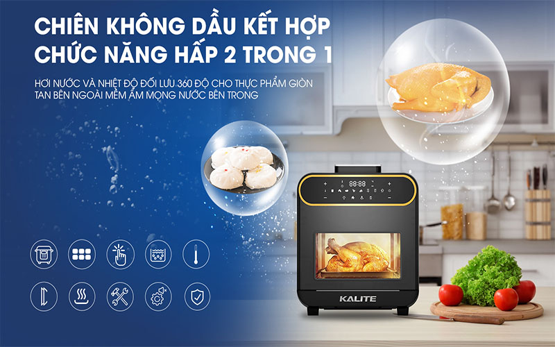Nồi chiên hấp hơi nước Kalite Steam Pro - Hàng chính hãng