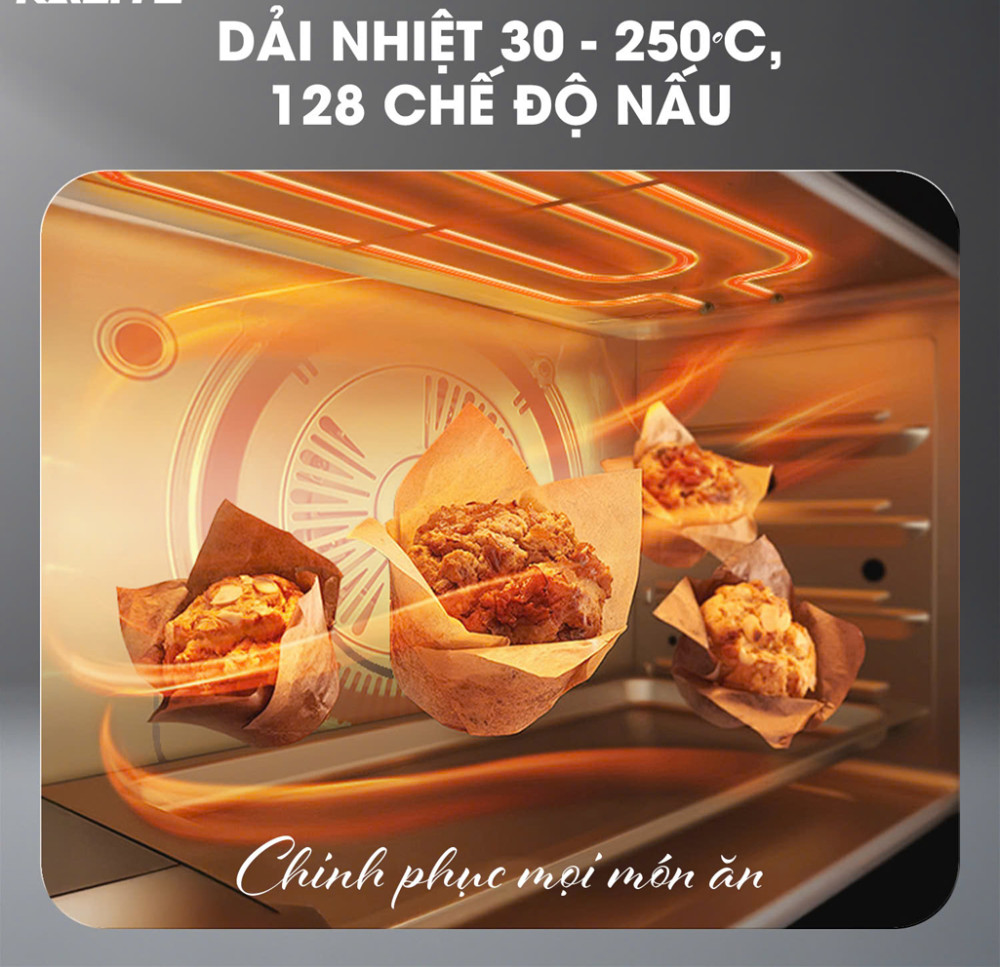 Dải nhiệt rộng với nhiều chức năng nấu được cài đặt sẵn