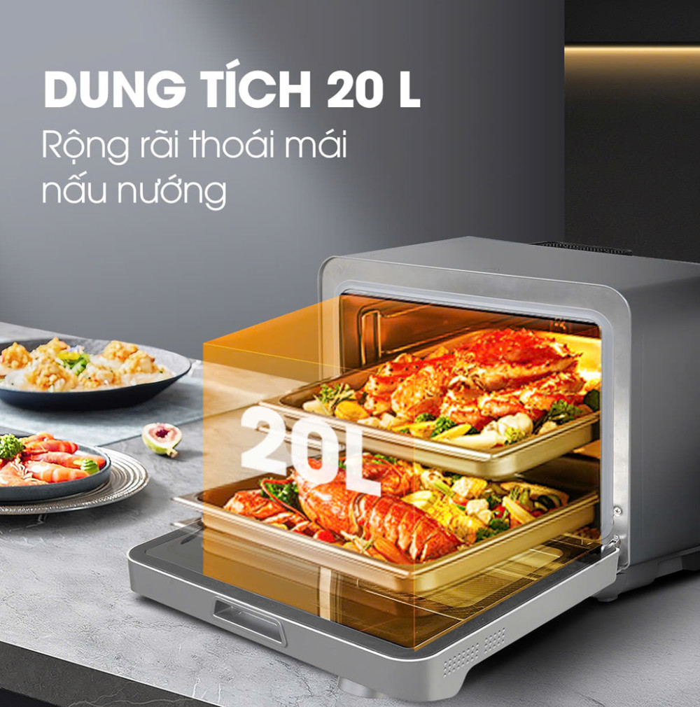 Khoang nồi rộng 20L, phù hợp với gia đình đông người