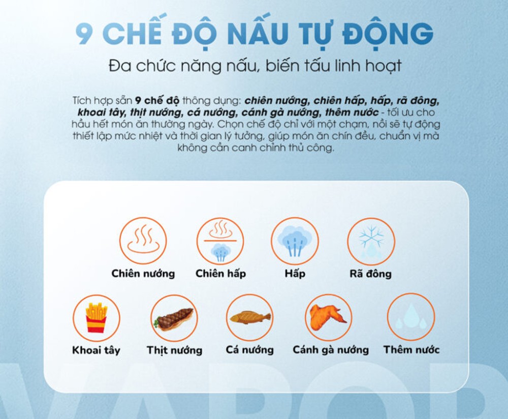 Nồi chiên hơi nước Kalite STEAM VAPOR - Hàng chính hãng