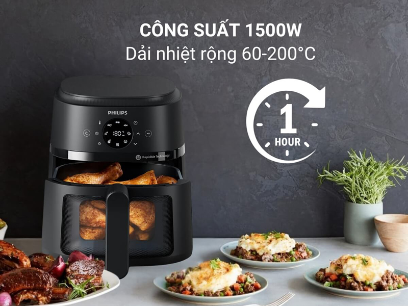 Nồi chiên không dầu Philips 4.2 lít NA220/00 - Hàng chính hãng