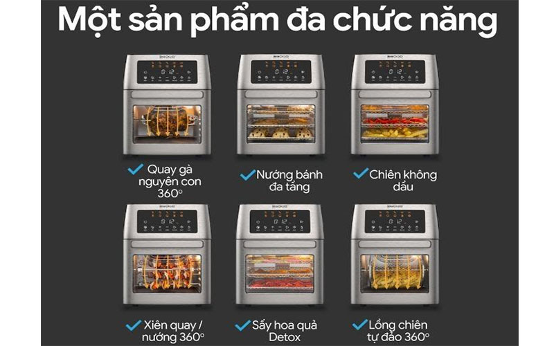 Ứng dụng của Nồi chiên không dầu 2GOOD Vortex S-18 Airfryer Oven