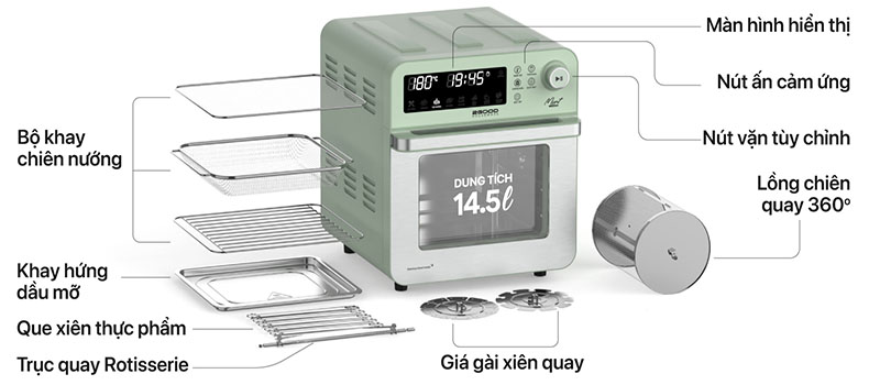 Thiết kế của Nồi chiên không dầu 2GOOD Vortex S19