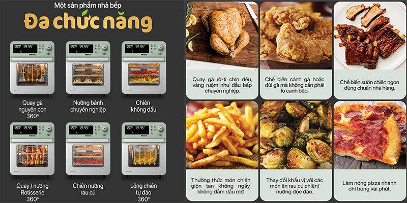 Ứng dụng của Nồi chiên không dầu 2GOOD Vortex S19