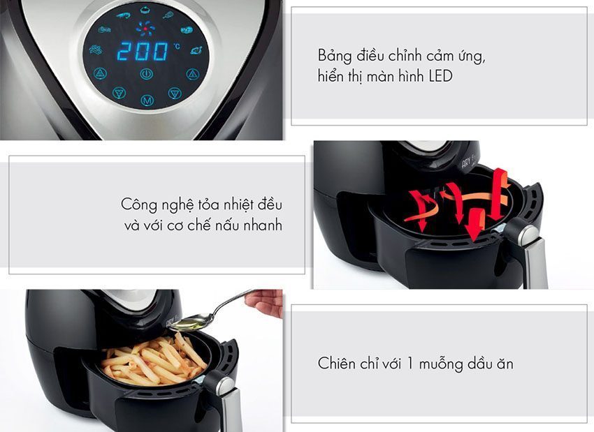 Bảng điều khiển của Nồi chiên không dầu Ariete MOD.4616