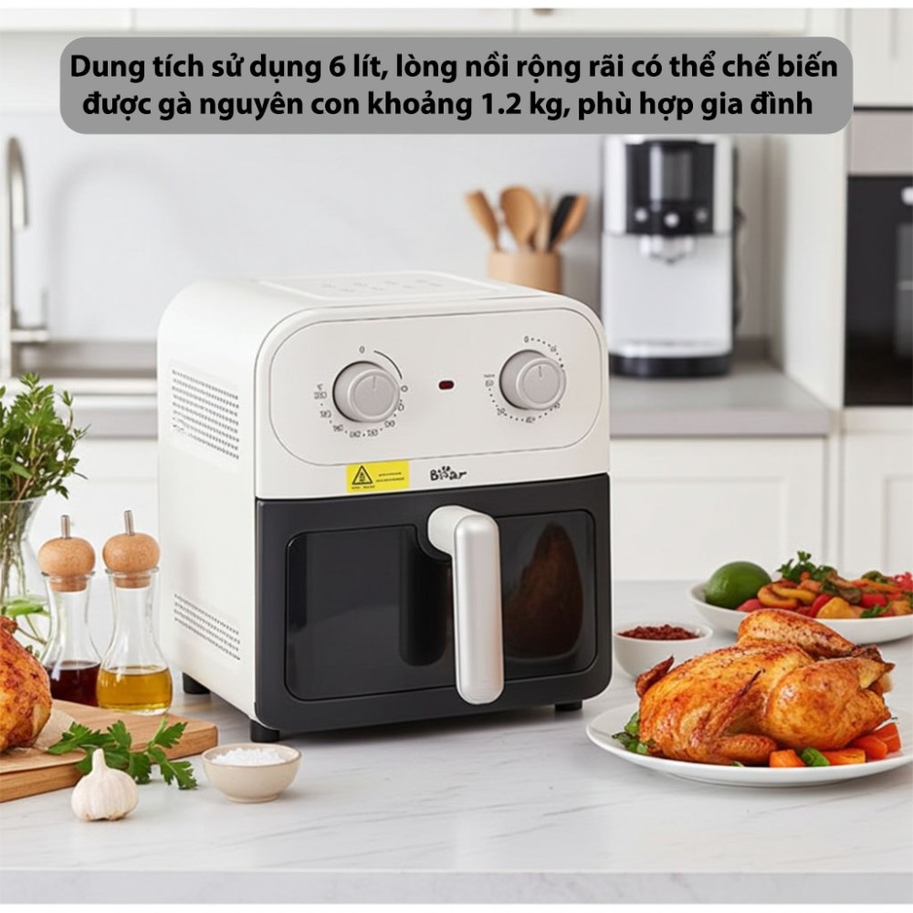 Nồi chiên không dầu Bear BAF-P63W1 - Hàng chính hãng