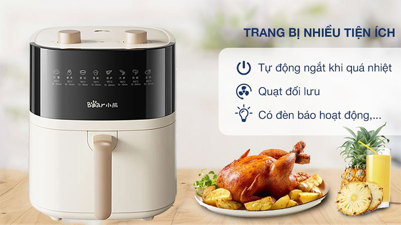 Nồi chiên không dầu Bear QZG-E16E5 - Hàng chính hãng
