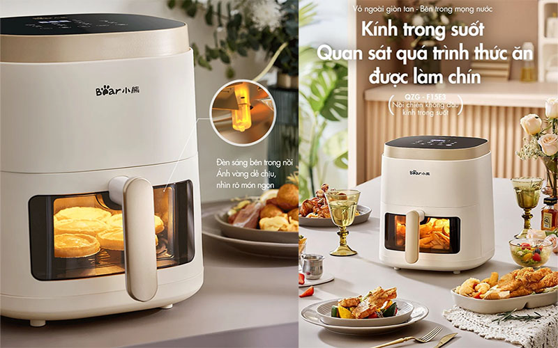 Nồi chiên không dầu Bear QZG-F15E3 - Hàng chính hãng