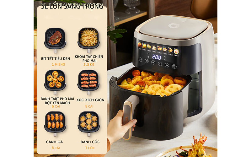 Nồi chiên không dầu Bear QZG-F15H1 - Hàng chính hãng