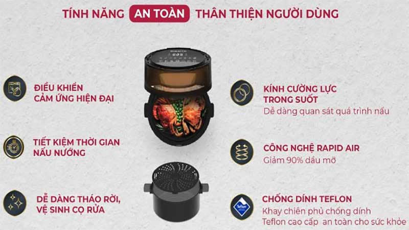 Nồi chiên không dầu Besico BAF5.5D - Hàng chính hãng