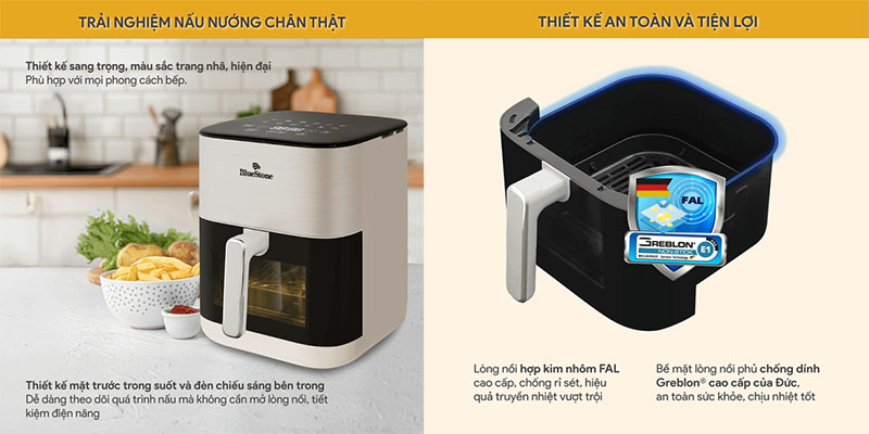 Nồi chiên không dầu BlueStone AFB-5867 - Hàng chính hãng