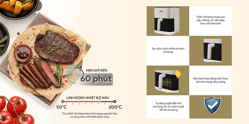 Nồi chiên không dầu BlueStone AFB-5867 - Hàng chính hãng