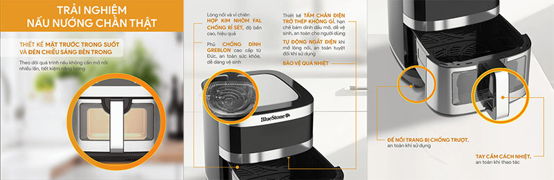 Nồi chiên không dầu BlueStone AFB-5886 - Hàng chính hãng