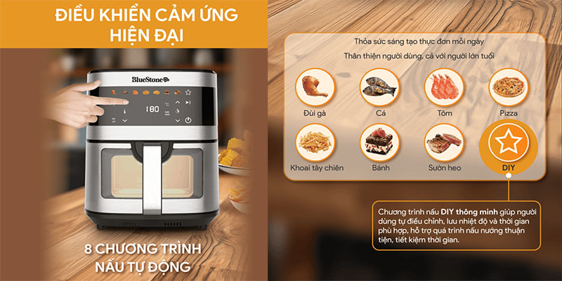 Nồi chiên không dầu BlueStone AFB-5886 - Hàng chính hãng