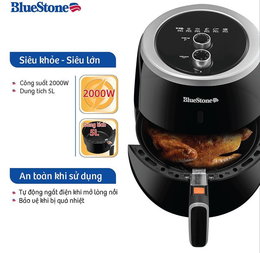 Nồi chiên không dầu 5 lít Bluestone AFB-5870 - Hàng chính hãng