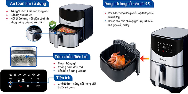 Nồi chiên không dầu Bluestone AFB-5880 - Hàng chính hãng