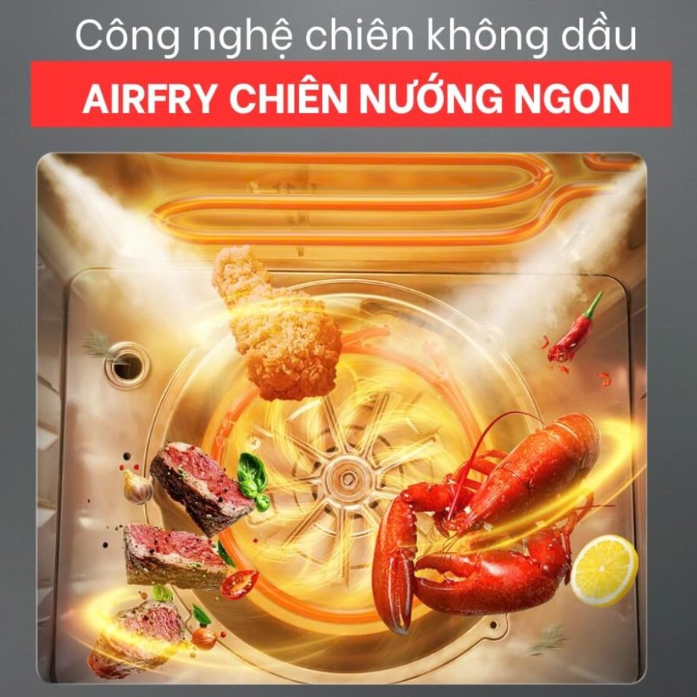 Công nghệ AirFry thực phẩm chín đềum thơm ngon, hạn chế dầu mỡ