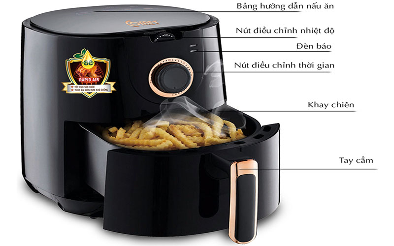 Nồi chiên không dầu Comet CM6836 - Hàng chính hãng