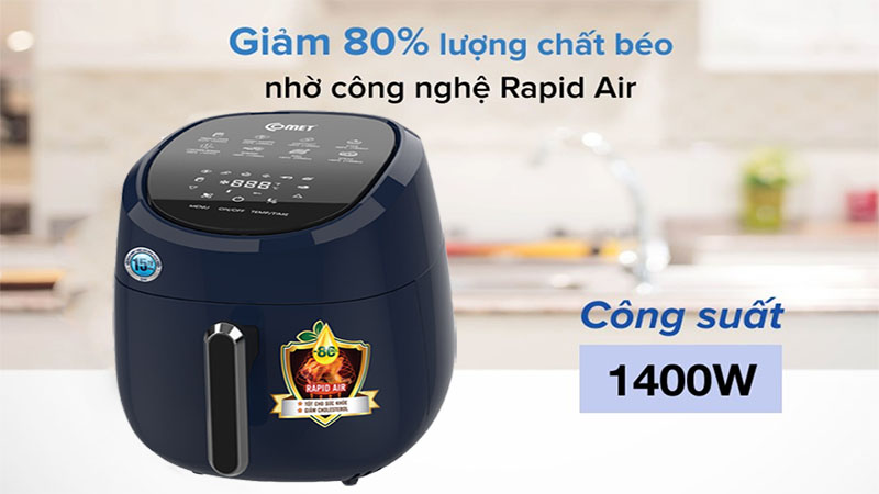Công suất và công nghệ của Nồi chiên không dầu Comet CM6838