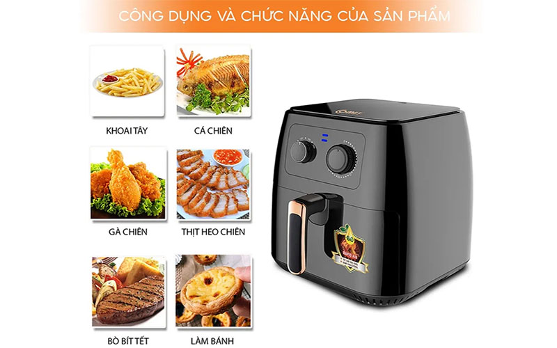 Nồi chiên không dầu Comet CM6856 - Hàng chính hãng