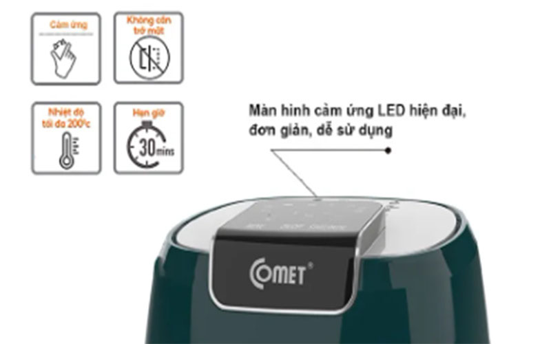 Nồi chiên không dầu Comet CM6858 - Hàng chính hãng