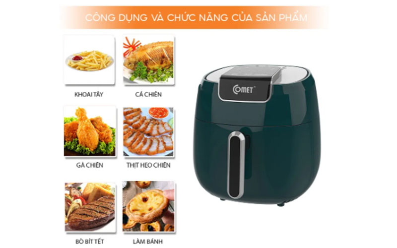Nồi chiên không dầu Comet CM6858 - Hàng chính hãng
