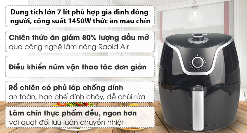 Nồi chiên không dầu Cuho CH-AF5070 - Hàng chính hãng