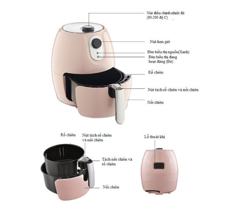 Nồi chiên không dầu Daewoo DEF-DM555 - Hàng chính hãng