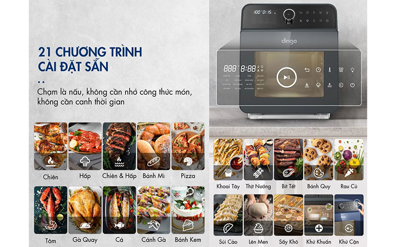Nồi chiên hơi nước Dingo DSF16 PRO - Hàng chính hãng