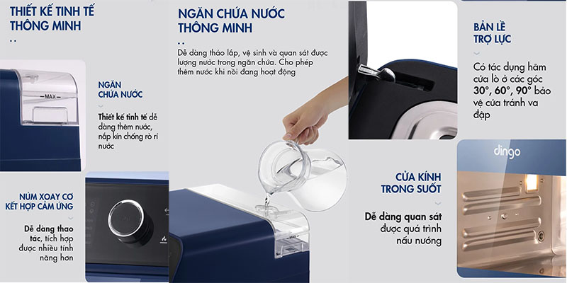 Nồi chiên hơi nước Dingo DSF16 PRO - Hàng chính hãng
