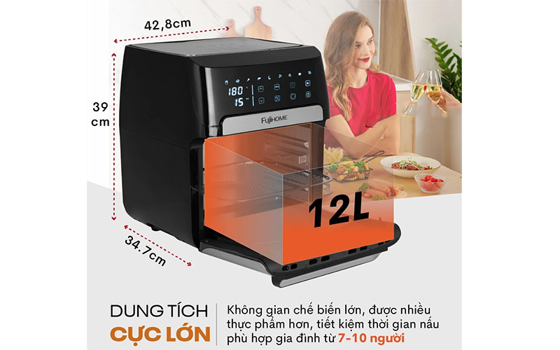Nồi chiên không dầu FujiHome A12DB - Hàng chính hãng