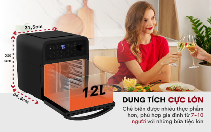 Nồi chiên không dầu Fujihome A12D - Hàng chính hãng