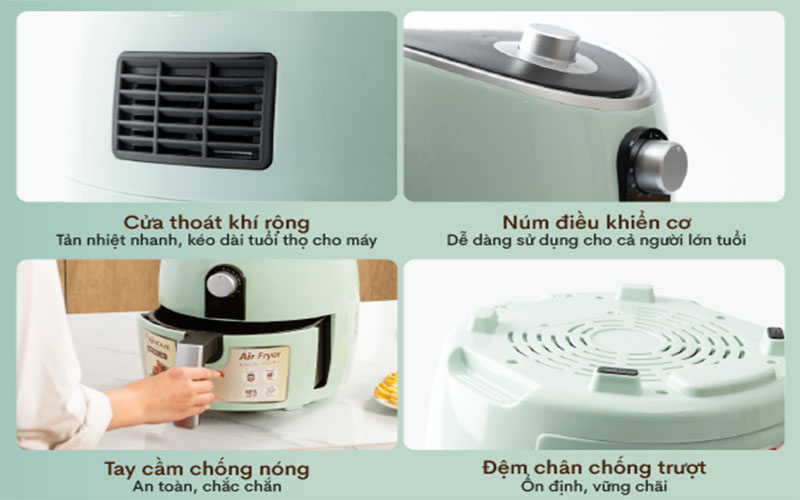 Nồi chiên không dầu Fujihome A4 - Hàng chính hãng