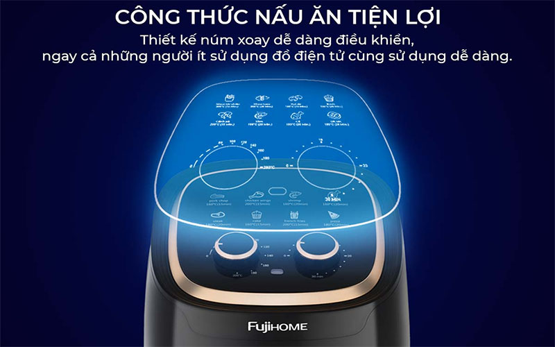 Bảng điều khiển của Nồi chiên không dầu Fujihome A4EB/W