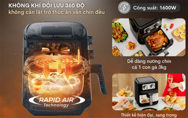 Nồi chiên không dầu Fujihome A5 - Hàng chính hãng