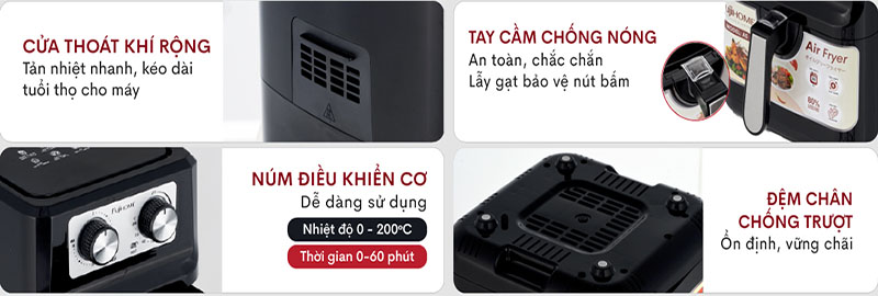 Nồi chiên không dầu Fujihome A5 - Hàng chính hãng
