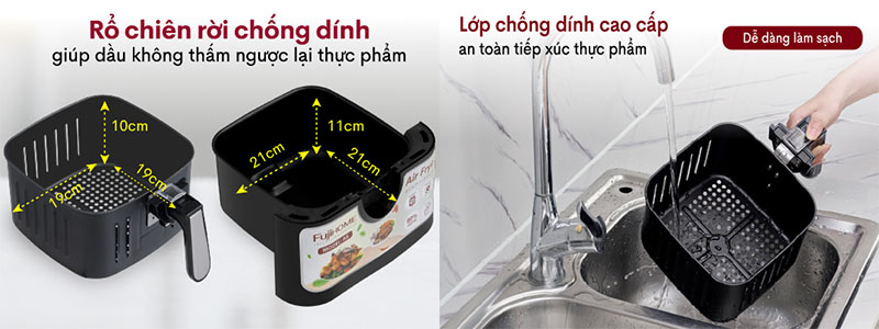 Nồi chiên không dầu Fujihome A5 - Hàng chính hãng