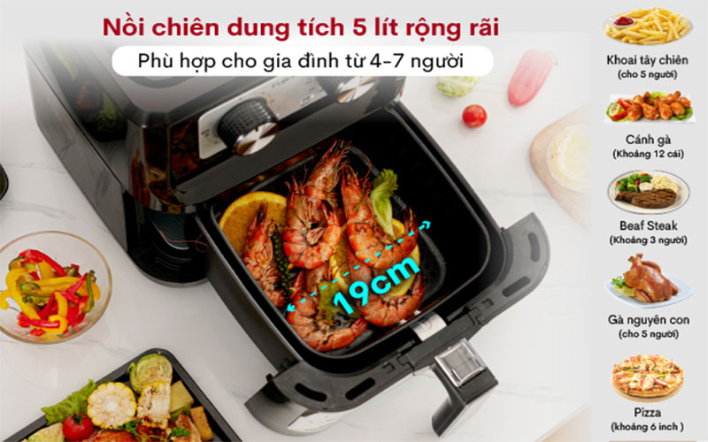 Nồi chiên không dầu Fujihome A5 - Hàng chính hãng