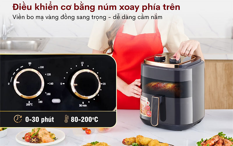 Nồi chiên không dầu Fujihome A5GW/GG - Hàng chính hãng