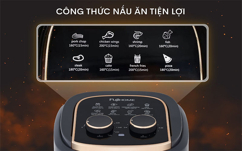 Nồi chiên không dầu Fujihome A5GW/GG - Hàng chính hãng