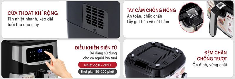 Nồi chiên không dầu Fujihome A7D - Hàng chính hãng