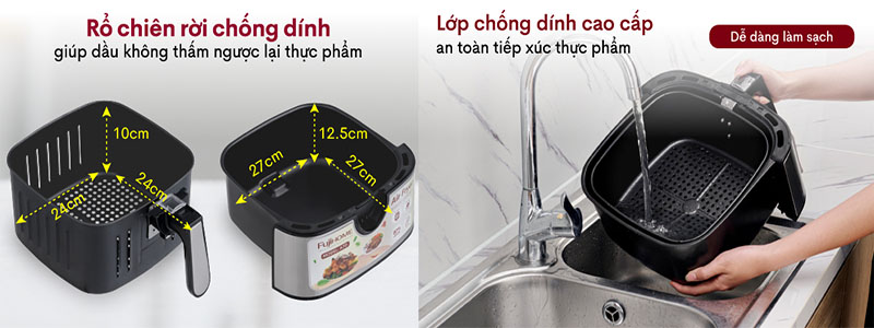 Nồi chiên không dầu Fujihome A7D - Hàng chính hãng