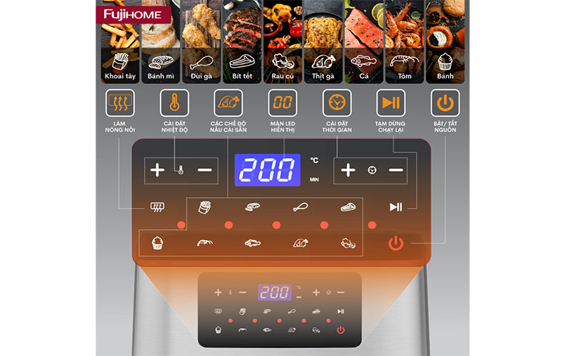 Nồi chiên không dầu Fujihome A7D - Hàng chính hãng