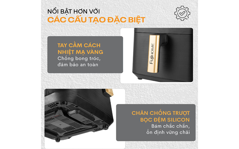 Nồi chiên không dầu Fujihome A8DG2 - Hàng chính hãng